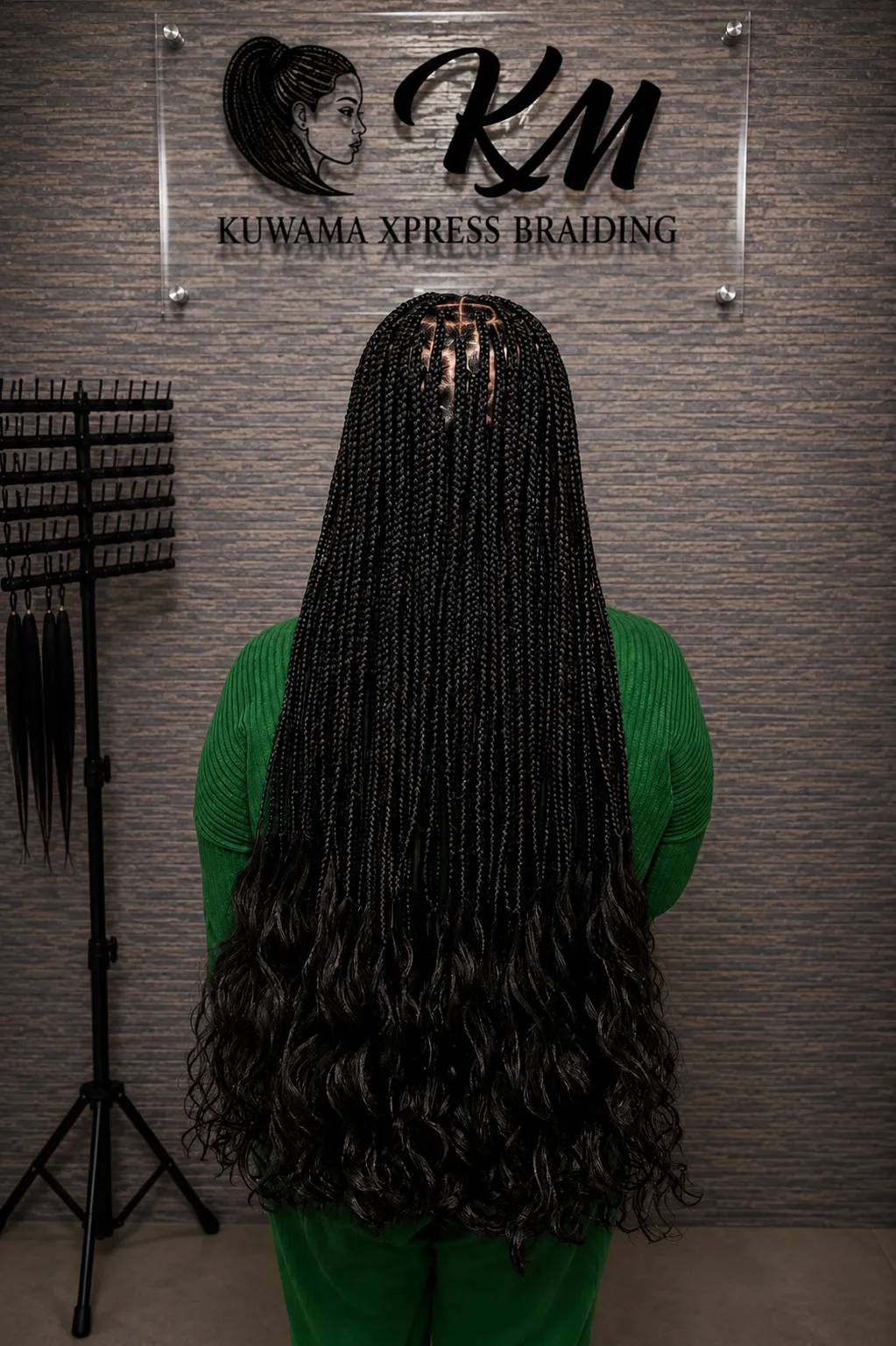 Freshly finished braid style with clean sections