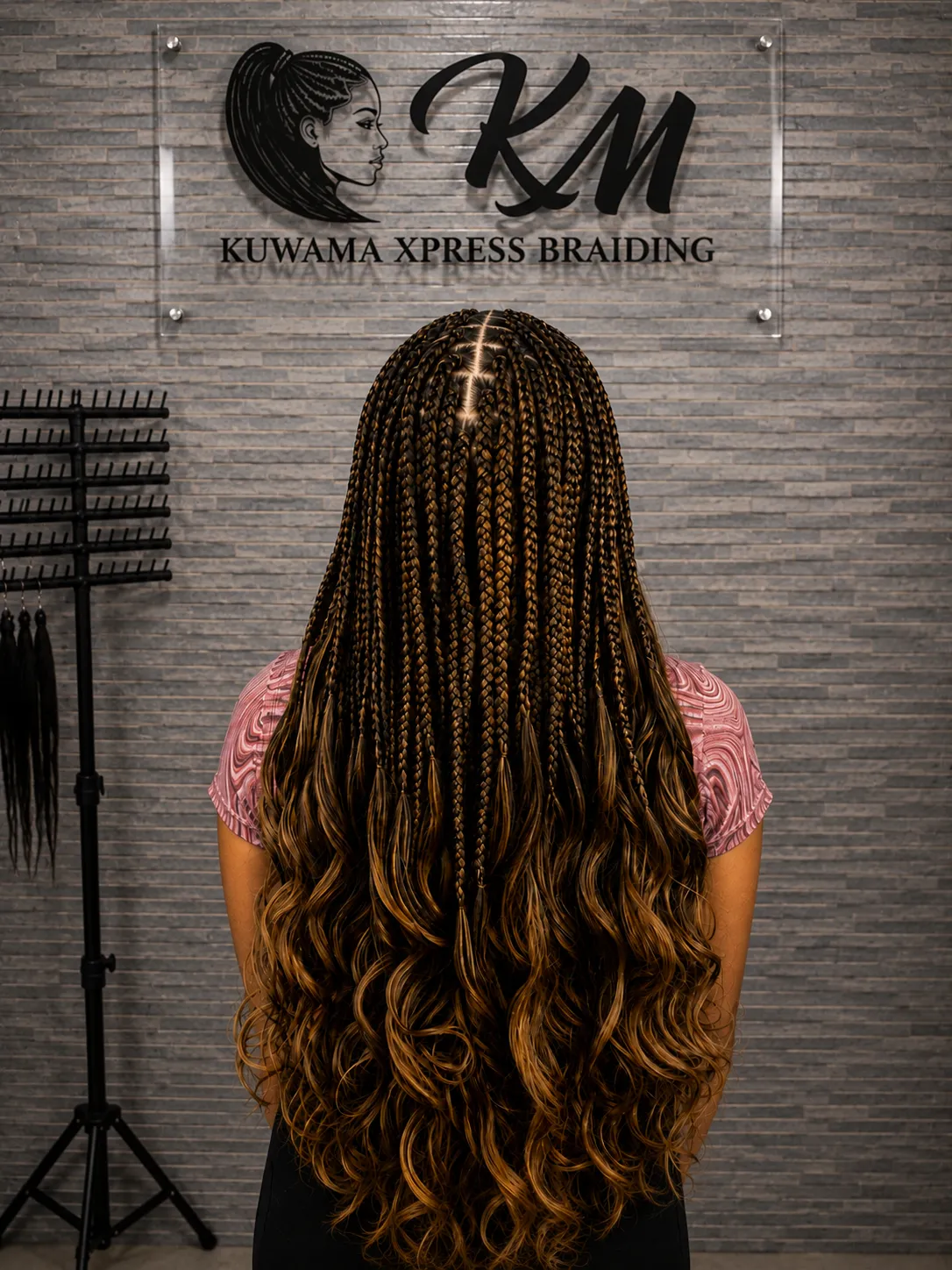 Long braids with a polished finish